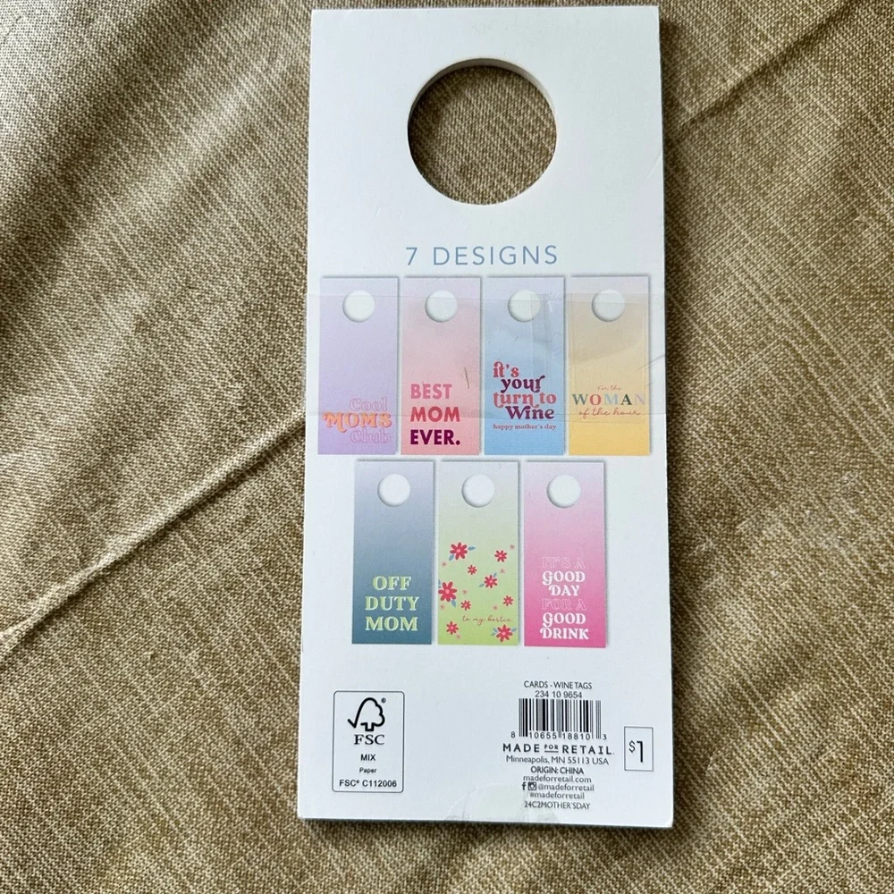 Wine Bottle Gift Tags - Pack of 7 Mother’s Day Bestie Friend NEW